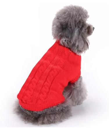 Cozy Red Small Dog Sweater & Cat Sweatshirt - Warm Pet Clothing for Small Dogs & Kittens (XL) - Buy Online on GoSupps.com