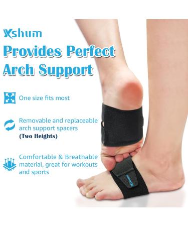 Buy Arch Support Sleeves for Flat Feet - Adjustable Compression Bands & Inserts for Plantar Fasciitis Relief - Pain Relief for Fallen & High Arches - Black - Buy Online on GoSupps.com