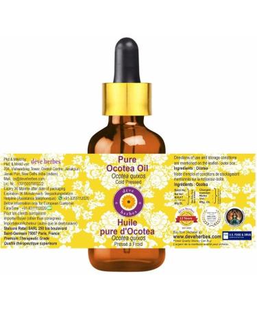 Deve Herbes Pure Ocotea Oil (Ocotea quixos) with Glass Dropper Cold Pressed 100ml (3.38 oz) - Buy Online on GoSupps.com