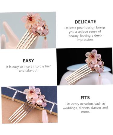 Ipetboom 1pc Hair Comb Hair Accessories Hair Gems for Women Bridal Hair Tiara for Girls Floral Hair Comb Flower Pearl Crystal Hair Hairpin Freshwater Pearl Bangs Comb Miss Wedding - Buy Online on GoSupps.com