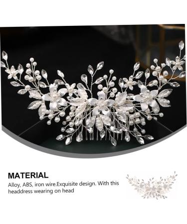 Ipetboom Alloy Pearl Hair Comb Rhinestone Barrettes Hair Accessory for Women Pearl Hair Pin Tiara Bridal Headdress Hair Accessories White European and American Bride Iron Wire - Buy Online on GoSupps.com