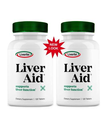 Liverite Liver Aid 2-Pack 120 Tablets (Total 240ct) Liver Support, Liver Cleanse, Liver Care, Liver Function, Energy.