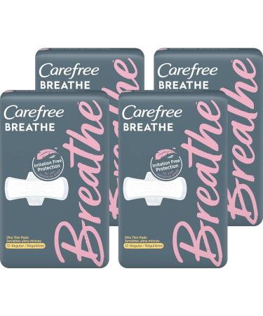 Carefree Breathe Ultra-Thin Regular Pads with Wings 32 Count Pack of 4 Regular 32 Count (Pack of 1) - Buy Online on GoSupps.com