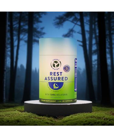 Rest Assured, Nighttime Sleep Support Supplement with Melatonin, Magnesium, Chamomile, Passion Flower, St John's Wort, Ashwaganda, L-Theanine, L-Taurine, Eco-Friendly Packaging, 30 day supply - Buy Online on GoSupps.com