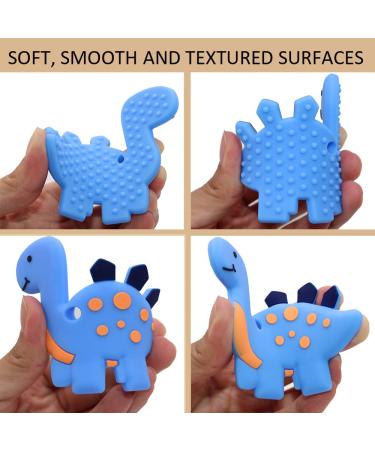 Silicone Dinosaur Chew Necklaces for Sensory Kids - Perfect for Autism, ADHD, SPD - Anxiety Relief and Fidget Reduction - Blue & Green - Buy Online on GoSupps.com
