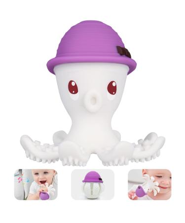 Baby bite toy for babies 6-18 months Mombella Octopus Beißring soft silicone chicken tool for 9 months old child to report wound gums great baby gift purple violet