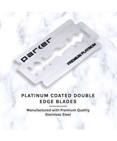 Parker 56R Heavyweight Rose Gold Safety Razor - Eco-Friendly Double Edge Razor with 5 Premium Platinum Blades - Buy Online on GoSupps.com