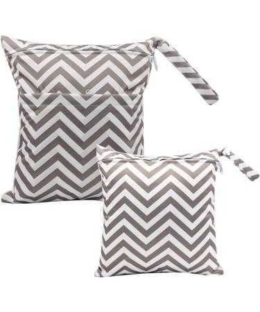 Egurs Diaper Bag Wetbag Set - Large & Medium Gray-White Stripes | Ideal for On-the-Go Parents | International Shipping Available - Buy Online on GoSupps.com