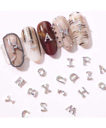 WOKOTO 52pcs Gold and Silver Nail Letter Charms Set for Nail Art - 3D Rhinestones, Gems, and Jewels - Alphabet Letters for Nails - Buy Online on GoSupps.com