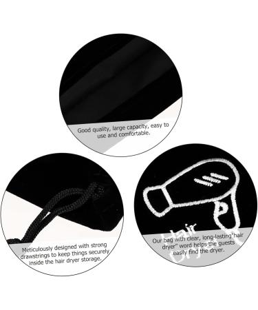 Mikinona 3 Pcs Hair Dryer Storage Bag Hair Straightener Bag Travel Hair Blow Bag Hair Dryer Bag Black Flannel - Buy Online on GoSupps.com