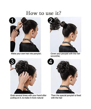 SEGO Hair Extensions - Light Brown Wavy Hair Tie Updo Bun | Voluminous Real Hair 40g - International Shipping - Buy Online on GoSupps.com