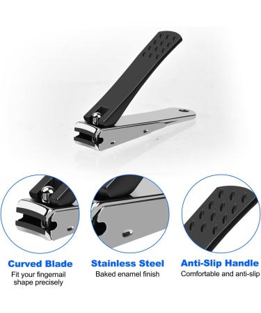 Stainless Steel Anti-Splash Nail Clipper - Ultra Sharp Ergonomic & Self-Catching | Perfect for Nails & Toenails - Includes Plastic Case - Buy Online on GoSupps.com