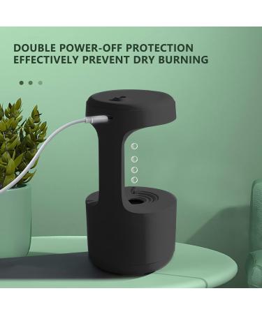 TVACHI USB Air Humidifier with LED Display - 800ml Desktop Anti-gravity Design - Power-off Protection - Ideal for Bedroom and Living Room - Black - Buy Online on GoSupps.com