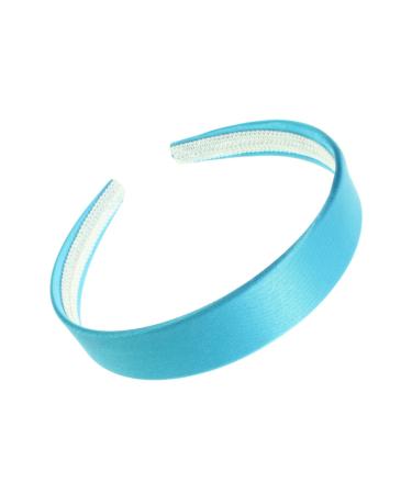 Glitz4Girlz 2.5cm (1") Bright Blue Satin Covered Plastic Alice Hair Band Headband No Teeth