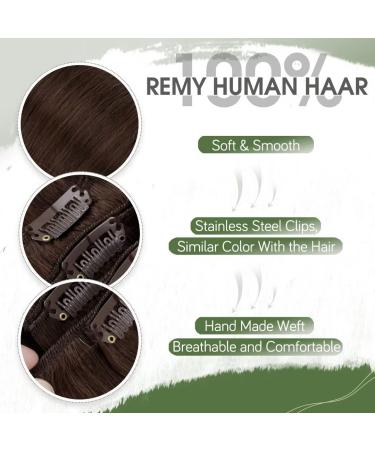 Hetto Brown Clip-In Extensions | Remy Real Hair | Dark Brown #4 | 120g 35cm | Premium Quality Hair Recovery - Buy Online on GoSupps.com
