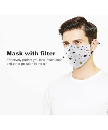 HDFGD Reusable Face Masks - Stars Golden Black Dustproof for Adults | 2 PCS - Stylish Protection for Men & Women - Buy Online on GoSupps.com