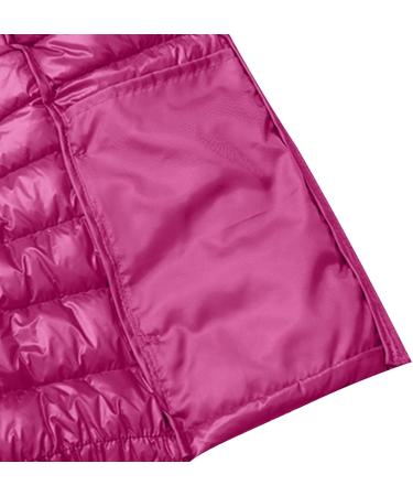 oelaio Puffer Vest for Women Sleeveless Zip Up Outerwear Plus Size Warm Puffer Shawl Slim Fit Lightweight Down with Pocket Hot Pink Medium - Buy Online on GoSupps.com