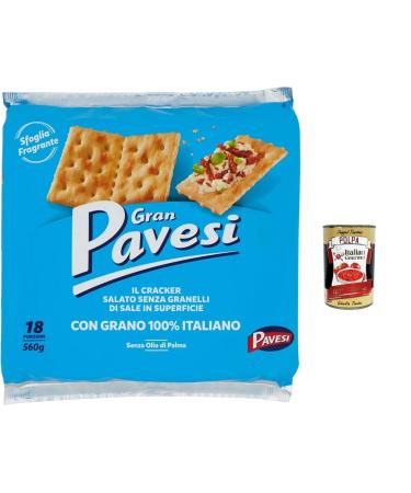 Italian Gourmet E.R. Gran Pavesi Non Salati Unsalted Biscuits 560g + Italian Gourmet Pulp 400g Set of 6
