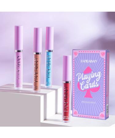 MIESCHER 4Pcs Matte Liquid Lipstick Set | Long Lasting, Waterproof, & Pigmented | Professional Colorful Cosmetics | Non-Stick Cup | Makeup Gift Sets for Girls & Women | Halloween Christmas (Set 05) - Buy Online on GoSupps.com