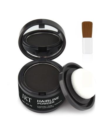 Hairline Powder for Root Touch Up Hair Powder Cover Up Stick for Thinning Hair Bald Spots and Beard Line (black)