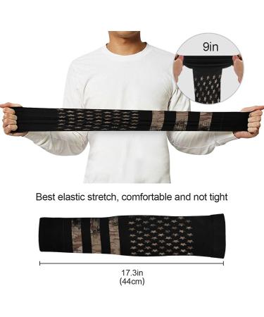 Dussdil American Flag Camou Gardening Arm Sleeves - Desert Camouflage UV Sun Protection Cooling Sleeves for Men and Women - Buy Online on GoSupps.com