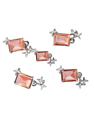 5pcs Fashionable Embellishments In A Unique Rectangle Shape For Parties And Weddings Water Red