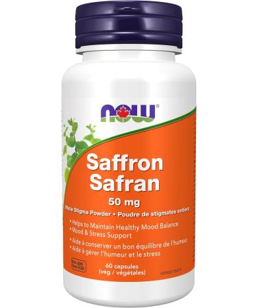 NOW Supplements Saffron Whole Herb 50mg Capsules 60 Count