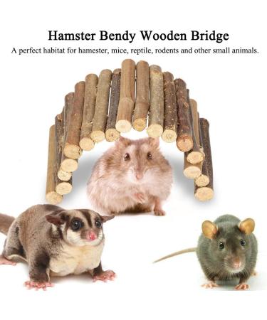 Duokon Hamster Accessories - Wooden Bridge & Curved Ladder for Hamsters Mice & Rats | Premium Small Pet Toys - Buy Online on GoSupps.com