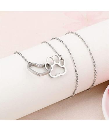 Fuqimanman 2020 Gold Silver Paw Print Necklace - Unique Heart Pendant for Pet Lovers - Buy Online on GoSupps.com