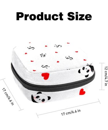 Portable Menstrual Pad Bag - Large Capacity Sanitary Napkin Storage - First Period Kit for Girls & Women - Panda & Love Pattern - Multi-colored - Buy Online on GoSupps.com