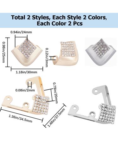 GORGECRAFT 8PCS 4 Styles High Heels Toe Caps Metal Shoes Pointed Protector Toe Protection Head Tip Cover Durable Shoes Hollow Rhombus Crystal Rhinestone Elegant Supplies for Shoes Protection Repair - Buy Online on GoSupps.com