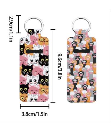 FREEBLOSS Cat Chapstick Holder Keychain - 2Pcs Cartoon Lip Balm Sleeve Pouch for Women - Lightweight Gift - Buy Online on GoSupps.com