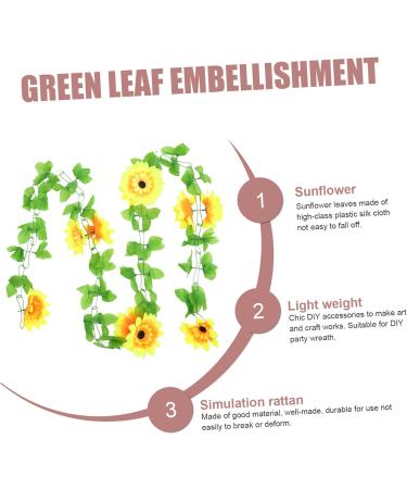 LIFKICH 2pcs Simulated Sunflower Faux Hanging Flowers Hanging Fake Flower Garland Silk Flowers Hanging Faux Sunflower Vine Sunflower Adorn Decoration for Home Greenery Plastic Rattan Leaf - Buy Online on GoSupps.com