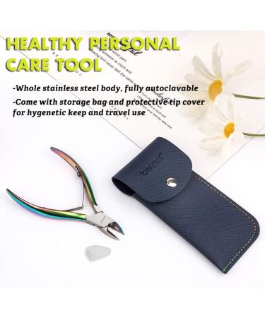 BEZOX Portable Nail Clipper - Surgical Stainless Steel Toenail Clippers for Thick Nails - Rainbow Finish - Buy Online on GoSupps.com