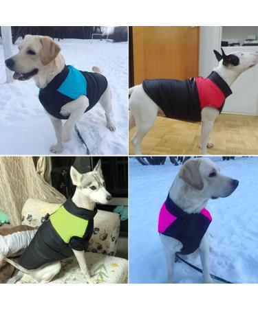 FEimaX Waterproof Dog Coat Winter Jacket for Small Medium Large Dogs - Blue | Windproof Outdoor Pet Apparel with Soft Padding and D-ring Harness Attachment - 3XL - Buy Online on GoSupps.com