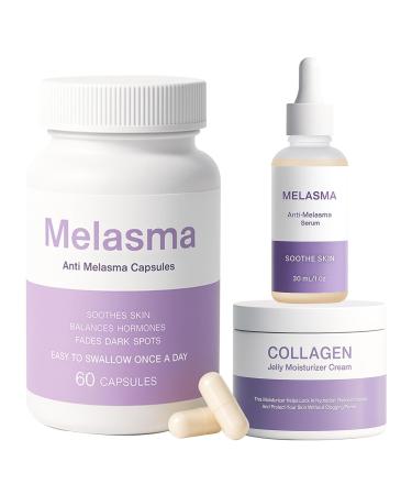 Melanina Anti-Melasma & Dark Kit Anti-Melasma Serum+Collagen Jelly Cream Ultra Moisturizer for Women Supports Even Skin Tone & Radiance (SET)