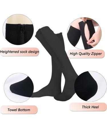 Support Stockings with Zip for Men & Women | Compression Socks for Thrombosis & Varicose Veins | XXL Black - Buy Online on GoSupps.com