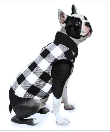 Dog Vlies vest yaodhaod premium dog clothing for small dogs boy or girl sweater dog jacket with linen ring medium -sized dog cat dog sweater dackel chihuahua French bulldog mops (XXL XXL black checkered