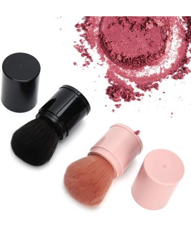Black Pink Powder Brush Blush Brush Retractable Makeup Brush Travel Portable Loose Powder Makeup Brush for Foundation Blush and More - Buy Online on GoSupps.com