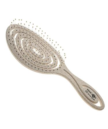 Head Jog 08 Paddle Brush Flexible Soft Pin Bristles Detangling Wet Or Dry Hair. Gentle Brushing Hairbrush. Detangle Brushes For Straight Curly & Wavy Hair Types. (Monochrome Collection Ash)