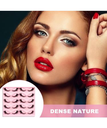 Modonghua False Eyelashes 10pair Cat Eye Lashes Natural Look Fluffy Eye Lashes Eyelashes for Makeup Strip False Lashes Fox Eye Lashes(size:1.4cm) - Buy Online on GoSupps.com