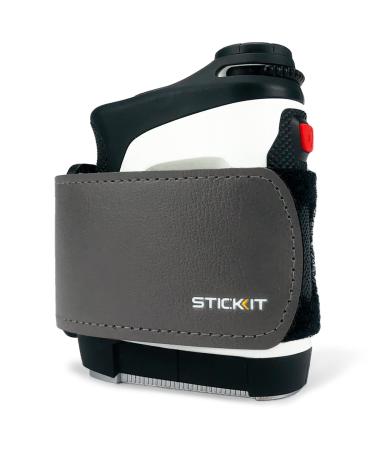 STICKIT Magnetic Rangefinder Strap | Strong Magnet Securely Holds to Golf Carts and Golf Clubs for Easy Access | Slim, Form Fitting, Size Adjustable Gen3 Grey