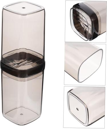 Premium Travel Toothpaste & Toothbrush Cup Set - Tovinanna Gray Etui Case for Easy Storage | Perfect for International Shipping - Buy Online on GoSupps.com