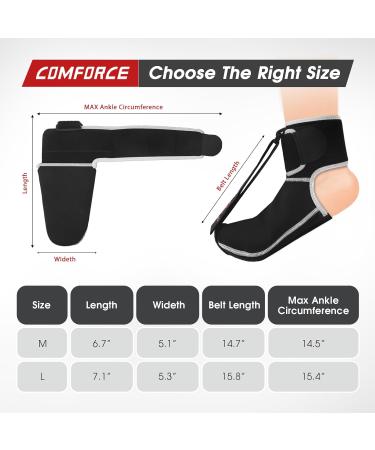 Plantar Fasciitis Night Splint Socks | Adjustable Brace for Foot Drop & Achilles Tendonitis | Pain Relief for Heel Spur - Black (Medium - Buy Online on GoSupps.com