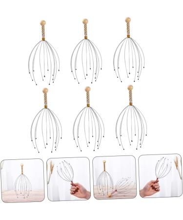 PartyKindom 12-Piece Multi-Function Massager Tool Set - Hair Claws & Massage Brushes in Steel & Wood for Ultimate Relaxation - Buy Online on GoSupps.com