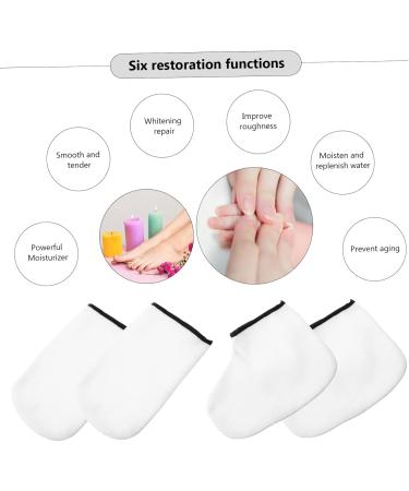 minkissy 4 Pairs Hand and Foot Mask Paraffin Wax Foot Liners Remover Paraffin Wax Foot Bags Moisturizing Wax Bag Feets Spa Boots White Bath Bag Thicken Knitted Fabric - Buy Online on GoSupps.com