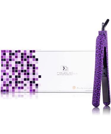 Royale Ionic Flat Iron & Curler 2 in 1 - Luxury Ceramic Tourmaline Hair Straightener + Predire Robe - Anti-Frizz Single Pass Purple Leopard - Buy Online on GoSupps.com