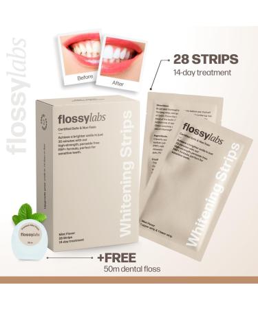 Flossy Labs Pap+ Teeth Whitening Strips Peroxide Free Enamel Safe High Strength Non Slip 14 Day Treatment for Sensitive Teeth Removes Stains from Coffee Wine and Tea Professional Results. - Buy Online on GoSupps.com
