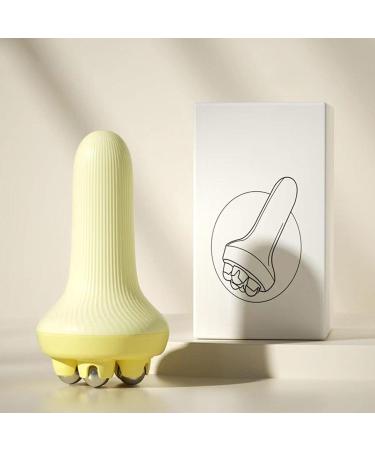 JAYIOLA 4x Handheld Mini Roller Beads Massager - Portable Travel Neck & Shoulder Relief - Yellow - Buy Online on GoSupps.com