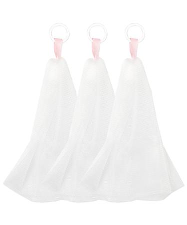Soap Bag Soap Saver Bag Soap Savers for Bar Soap 3PCS Double-layer Fine Mesh Bar Soap Pouch with Drawstring Hanging Soap Saver Bag Soft Soap Savers for Bar Soap
